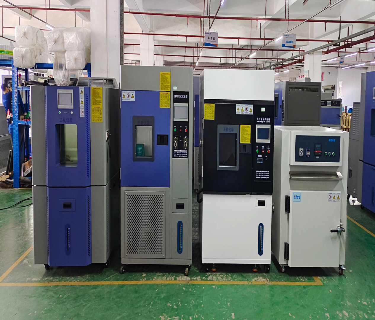 恒溫恒濕試驗(yàn)箱、氙燈老化箱、臭氧老化試驗(yàn)箱，高溫試驗(yàn)箱